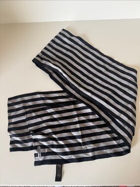 Coach Black and Gray Vertical Stripe Scarf